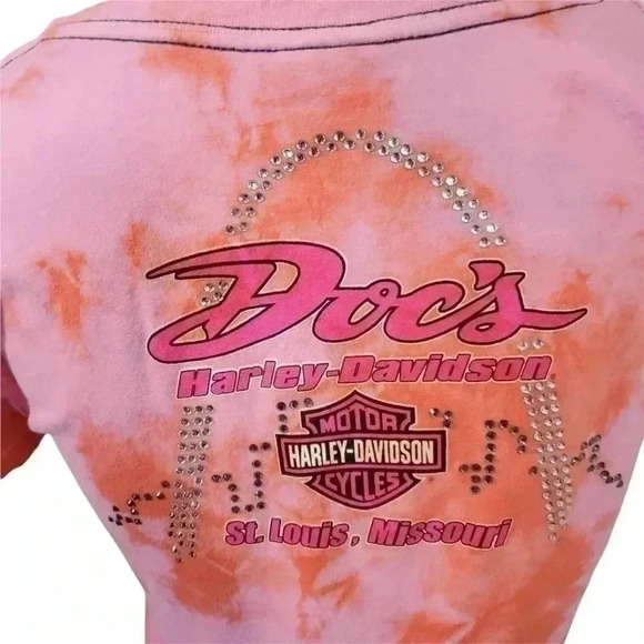 Harley Davidson bling glitter tye dye tee. Size Medium - Picture 6 of 9